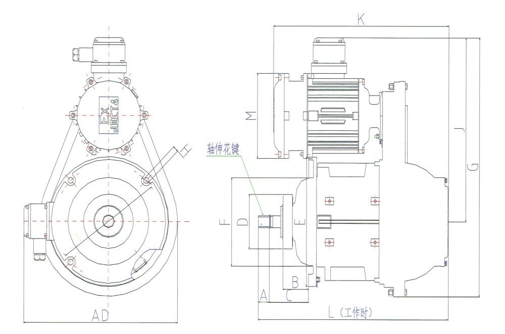 BZDS1隔爆型雙速錐形轉子三相異步電動機尺寸圖.jpg