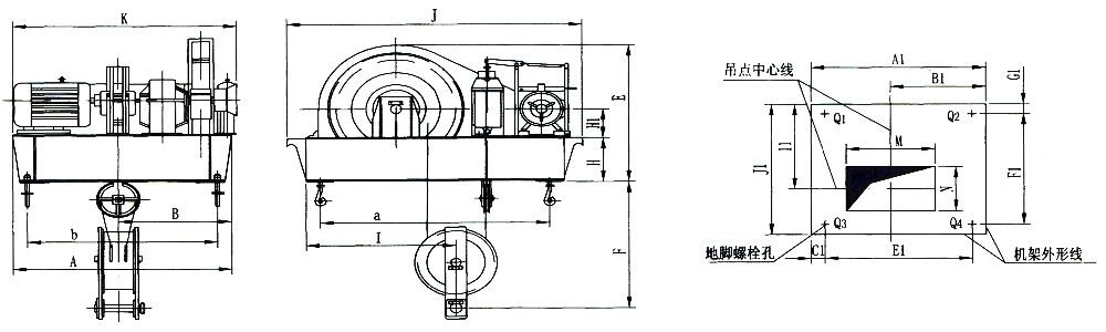 QPK1×50KN-QPK1×250KN系列卷?yè)P(yáng)式單吊點(diǎn)啟閉機(jī)外形及基礎(chǔ)布置示意圖.jpg